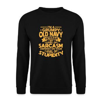 Sarcasm Navy Veteran - Unisex Sweatshirt - black - Front - Alina (178cm) & Michal (187cm)