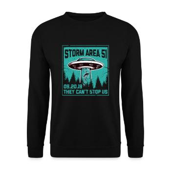 Zone mystérieuse 51 Cadeau mystérieux Alien Ufo Aliens - Sweat-shirt Unisexe - noir - Devant - Alina (178cm) & Michal (187cm)