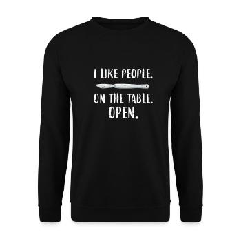 Surgeon Doctor Surgery Operation OP Gift - Unisex Sweatshirt - black - Front - Alina (178cm) & Michal (187cm)