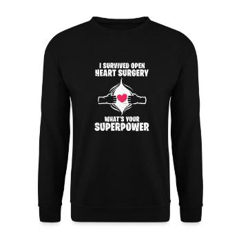 Heart Surgery OP Surgery Surgeon Patient Spital - Unisex Sweatshirt - black - Front - Alina (178cm) & Michal (187cm)