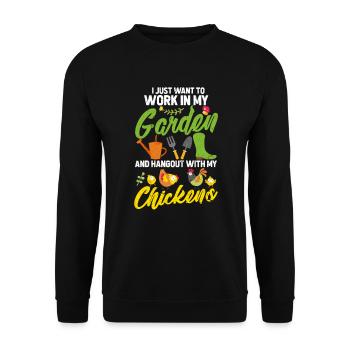 Garden chickens - Unisex Sweatshirt - black - Front - Alina (178cm) & Michal (187cm)