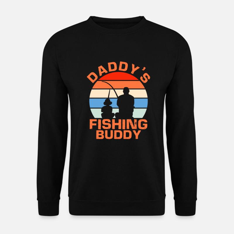 Angler Vater Sohn Partner Angeln Fischer Geschenk - Unisex Pullover - Schwarz