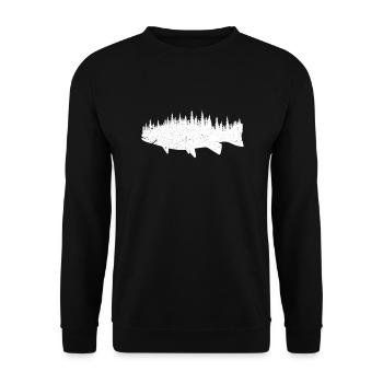 Angler fishing fishing fisherman fish gift - Unisex Sweatshirt - black - Front - Alina (178cm) & Michal (187cm)