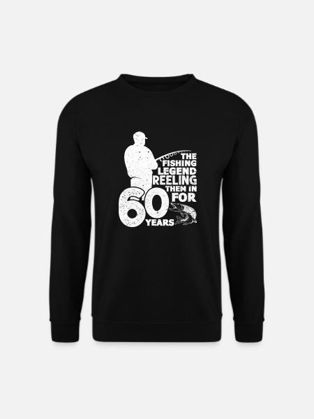 Angler 60 Jahre 60. Geburtstag Angeln Geschenk - Unisex Pullover - Schwarz