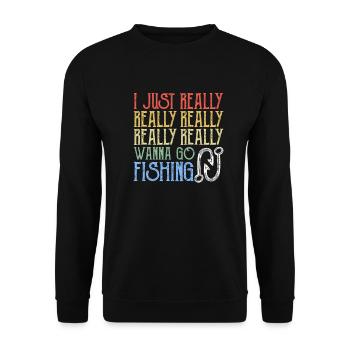 Angler fishing fishing fisherman fish gift - Unisex Sweatshirt - black - Front - Alina (178cm) & Michal (187cm)