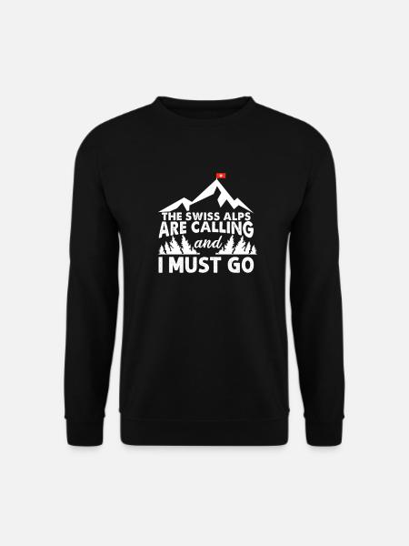 Schweizer Alpen - Unisex Pullover - Schwarz