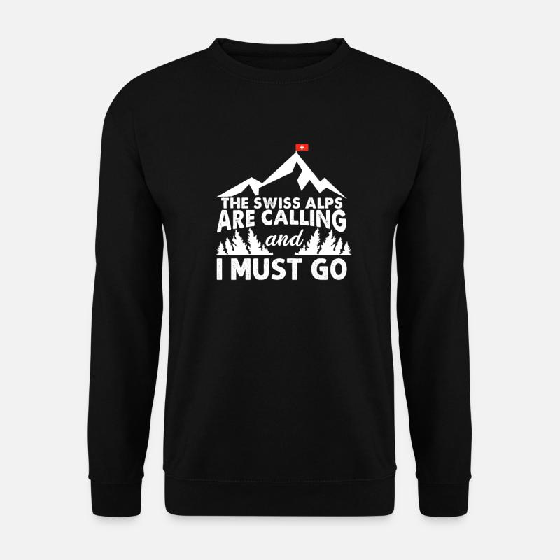 Schweizer Alpen - Unisex Pullover - Schwarz