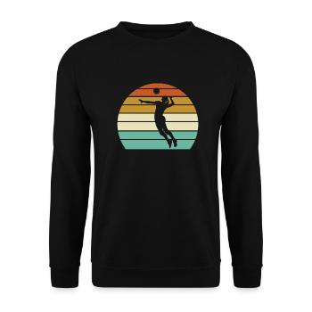 Volleyball Retro - Unisex Sweatshirt - black - Front - Alina (178cm) & Michal (187cm)
