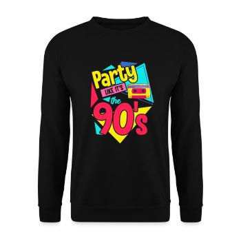 90s Party Cassette 90s Retro Gift - Unisex Sweatshirt - black - Front - Alina (178cm) & Michal (187cm)