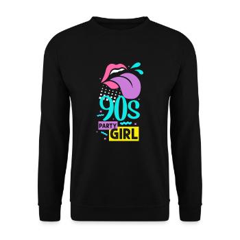 90er Jahre - Unisex Pullover - Schwarz - Vorne - Alina (178cm) & Michal (187cm)
