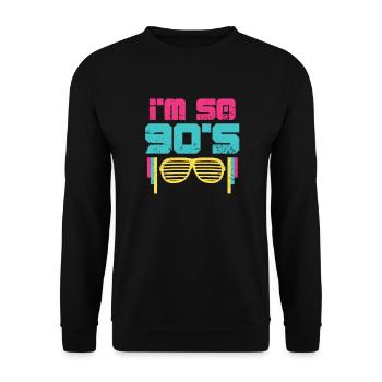 90s Sunglasses 90s Party Retro Gift - Unisex Sweatshirt - black - Front - Alina (178cm) & Michal (187cm)