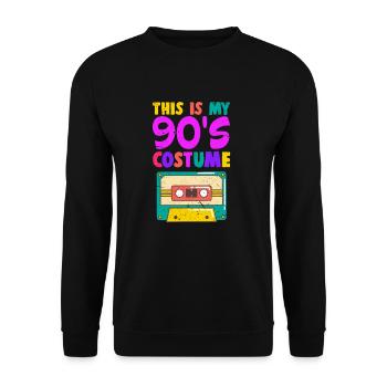 90er Jahre 90s Kassette Party Mottoparty Geschenk - Unisex Pullover - Schwarz - Vorne - Alina (178cm) & Michal (187cm)