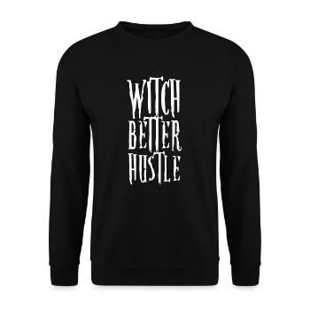 Halloween witch witches broom witches witchcraft gift - Unisex Sweatshirt - black - Front - Alina (178cm) & Michal (187cm)