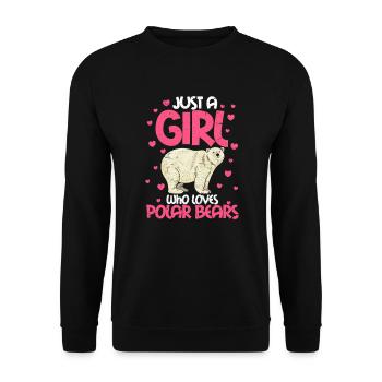 Polar Bear Girl Polar Bear Polar Bear Bear Gift - Unisex Sweatshirt - black - Front - Alina (178cm) & Michal (187cm)