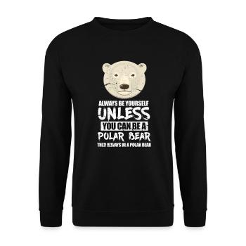 Polar bear - Unisex Sweatshirt - black - Front - Alina (178cm) & Michal (187cm)