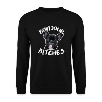 French bulldog - Unisex Sweatshirt - black - Front - Alina (178cm) & Michal (187cm)
