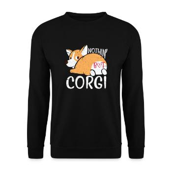 Corgi Dog Welsh Corgi Pembroke Wales Gift - Unisex Sweatshirt - black - Front - Alina (178cm) & Michal (187cm)