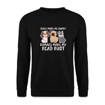 Dog school dog dogs pet puppy gift - Unisex Sweatshirt - black - Front - Alina (178cm) & Michal (187cm)