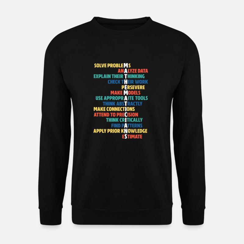 Mathe Mathematik Lehrer Algebra Schule Pi Geschenk - Unisex Pullover - Schwarz