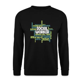 Social worker - Unisex Sweatshirt - black - Front - Alina (178cm) & Michal (187cm)