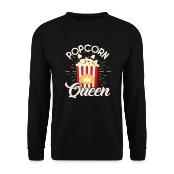 Popcorn Queen - Sweat-shirt Unisexe - noir - Devant - Alina (178cm) & Michal (187cm)