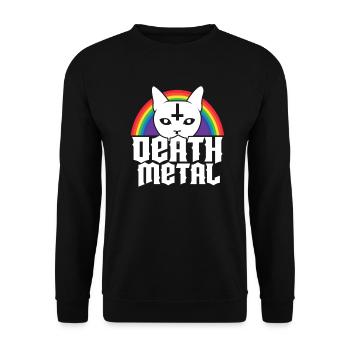 Satanism Satan Death Metal Lucifer Gift - Unisex Sweatshirt - black - Front - Alina (178cm) & Michal (187cm)