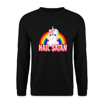 Satanism - Unisex Sweatshirt - black - Front - Alina (178cm) & Michal (187cm)