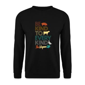 Vegan - Unisex Sweatshirt - black - Front - Alina (178cm) & Michal (187cm)