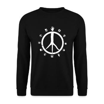 Vegan - Unisex Sweatshirt - black - Front - Alina (178cm) & Michal (187cm)