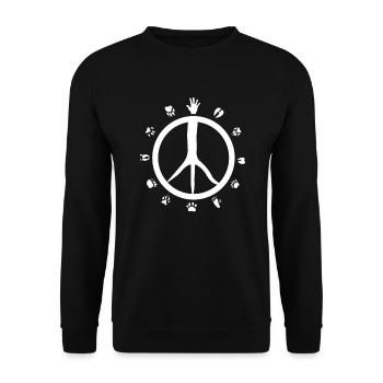 Cadeau végétalien végétarien pour le bien-être des animaux - Sweat-shirt Unisexe - noir - Devant - Alina (178cm) & Michal (187cm)