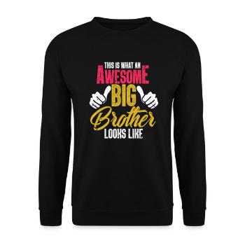Grosser Bruder - Unisex Pullover - Schwarz - Vorne - Alina (178cm) & Michal (187cm)