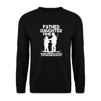 Jagd Vater Tochter - Unisex Pullover - Schwarz - Vorne - Alina (178cm) & Michal (187cm)
