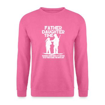 Chasse père fille - Sweat-shirt Unisexe - rose - Devant