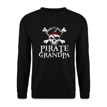 Pirat Opa Grossvater - Unisex Pullover - Schwarz - Vorne - Alina (178cm) & Michal (187cm)