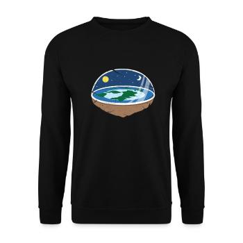 Flat Earth Flat Earth Conspiracy Gift - Unisex Sweatshirt - black - Front - Alina (178cm) & Michal (187cm)
