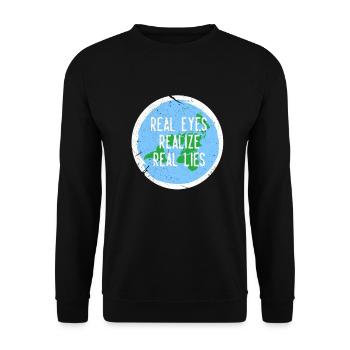 Flat Earth Flat Earth Conspiracy Gift - Unisex Sweatshirt - black - Front - Alina (178cm) & Michal (187cm)