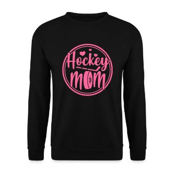Eishockey Mutter Hockey Mom Muttertag Geschenk - Unisex Pullover - Schwarz - Vorne - Alina (178cm) & Michal (187cm)