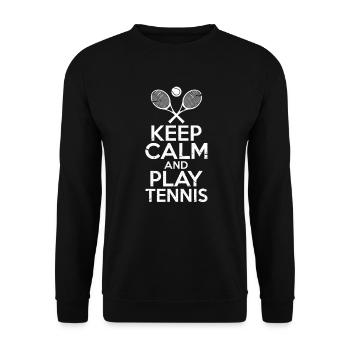 Joueur de tennis Tennis Raquette de tennis Court de tennis - Sweat-shirt Unisexe - noir - Devant - Alina (178cm) & Michal (187cm)