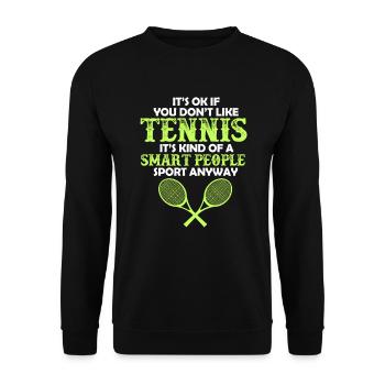 Joueur de tennis Tennis Raquette de tennis Court de tennis - Sweat-shirt Unisexe - noir - Devant - Alina (178cm) & Michal (187cm)