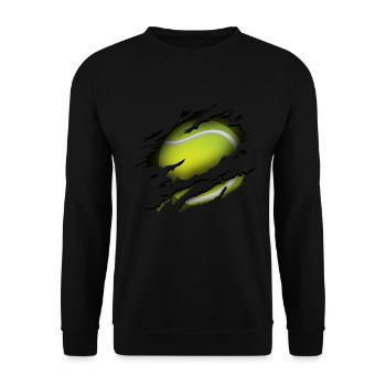 Tennis Tennis Ball Tennis Player Sport Sport - Sweat-shirt Unisexe - noir - Devant - Alina (178cm) & Michal (187cm)