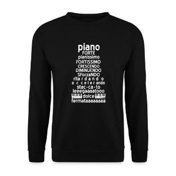 Piano - Unisex Pullover - Schwarz - Vorne - Alina (178cm) & Michal (187cm)