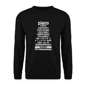 Piano Piano Pianist Musician Classic Gift - Unisex Sweatshirt - black - Front - Alina (178cm) & Michal (187cm)