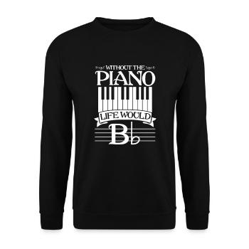 Piano - Unisex Pullover - Schwarz - Vorne - Alina (178cm) & Michal (187cm)