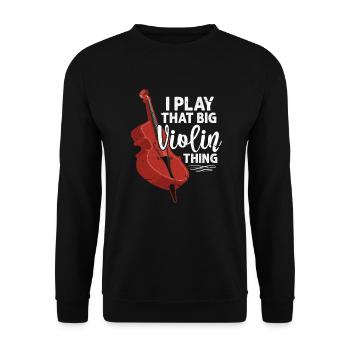 Kontrabass - Unisex Pullover - Schwarz - Vorne - Alina (178cm) & Michal (187cm)