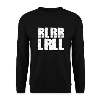 Schlagzeug RLRR Schlagzeuger Drummer Geschenk - Unisex Pullover - Schwarz - Vorne - Alina (178cm) & Michal (187cm)