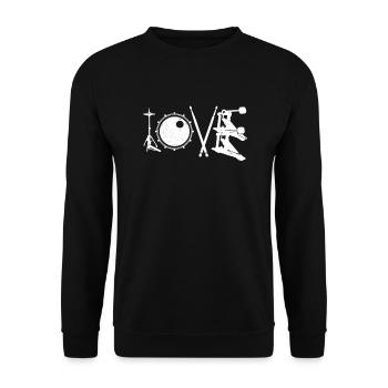 Drums Love - Unisex Sweatshirt - black - Front - Alina (178cm) & Michal (187cm)