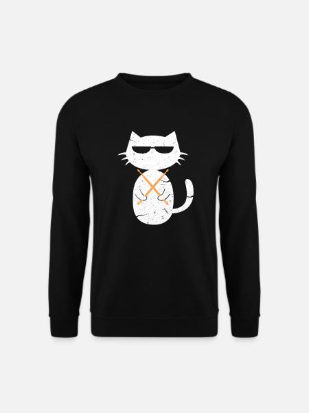 Drums cat - Unisex Sweatshirt - black