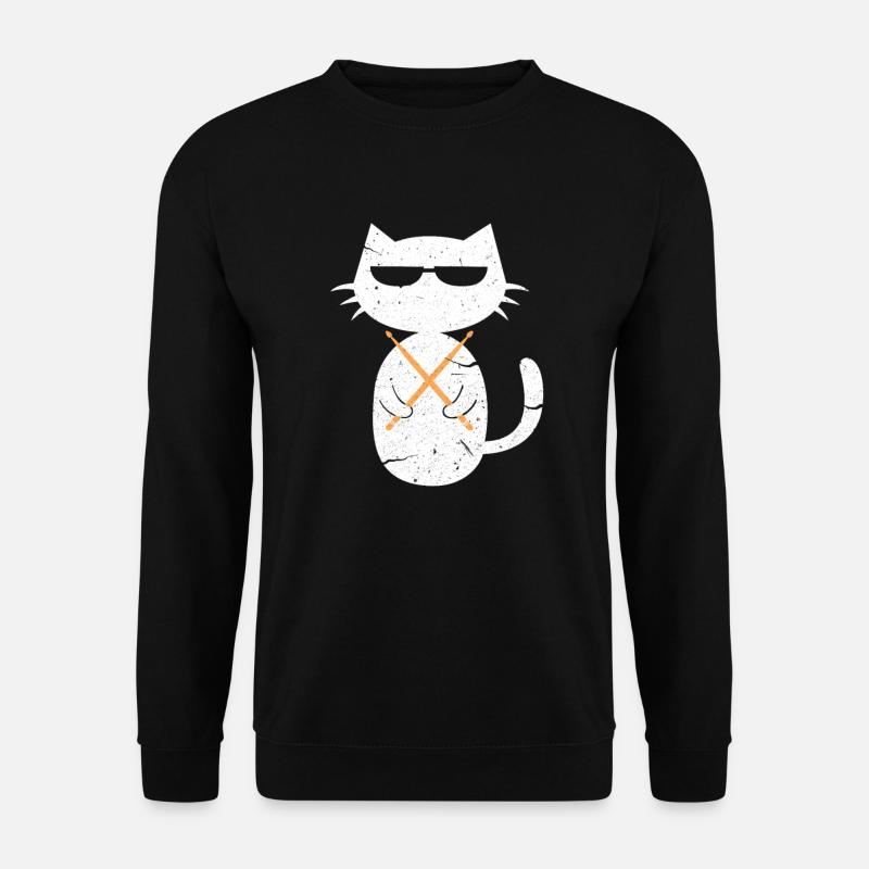 Drums cat - Unisex Sweatshirt - black