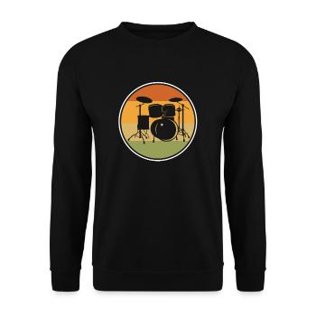 Cadeau de batterie batteur rétro - Sweat-shirt Unisexe - noir - Devant - Alina (178cm) & Michal (187cm)