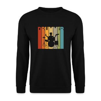 Drummer Drummer Drummer Retro Gift - Unisex Sweatshirt - black - Front - Alina (178cm) & Michal (187cm)
